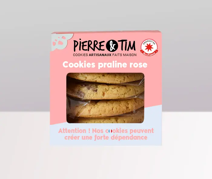 6 X Boîte de 5 cookies praline rose